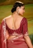 Maroon organza saree with blouse 5391