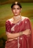 Maroon organza saree with blouse 5391