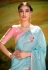 Sky blue organza saree with blouse 5392