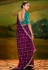 Magenta organza saree with blouse 5393