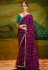 Magenta organza saree with blouse 5393