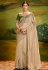 Beige organza saree with blouse 5395
