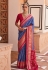 Blue silk saree with blouse 594
