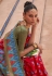 Red silk saree with blouse 596
