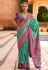 Sea green silk saree with blouse 600