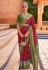 Maroon silk saree with blouse 601