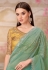 Sea green satin silk saree with blouse 31002