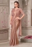 Peach satin silk designer saree 31006