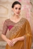 Golden chiffon saree with blouse 31009
