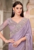 Lavender silk chiffon saree with blouse 31010