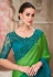 Green satin chiffon half n half saree 31013