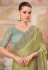 Pista green silk chiffon saree with blouse 31016