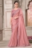 Peach satin georgette saree with blouse 31017