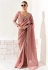 Pink organza saree with blouse 2213