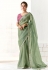 Green organza saree with blouse 2216