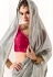 Grey organza saree with blouse 2218