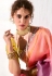 Peach organza half n half saree 2220