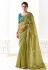 Mehndi organza saree with blouse 2221