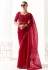 Maroon organza saree with blouse 2222