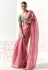 Pink organza saree with blouse 2224