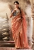 Peach tissue saree with blouse 6402