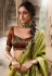 Mehndi tissue saree with blouse 6405