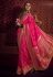 Pink viscose saree with blouse 6901