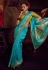 Sky blue viscose saree with blouse 6903