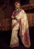 Cream viscose saree with blouse 6902