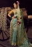 Sea green viscose saree with blouse 6803