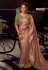 Pink viscose saree with blouse 6804