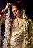 Cream viscose saree with blouse 6802