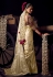 Cream viscose saree with blouse 6802