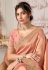 Peach silk saree with blouse 3020
