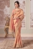 Peach silk saree with blouse 3020