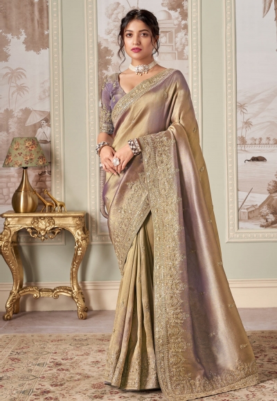 Lavender silk saree with blouse 3020B