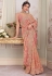 Peach silk saree with blouse 3013A