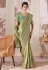Pista green silk saree with blouse 3020A
