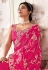 Pink silk saree with blouse 3015
