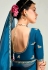 Blue organza half n half saree 2233