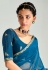 Blue organza half n half saree 2233
