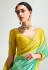 Sea green organza saree with blouse 2234
