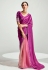 Purple organza saree with blouse 2238