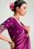 Purple organza saree with blouse 2238
