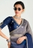 Grey organza saree with blouse 2240