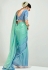 Sea green organza saree with blouse 2242