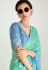 Sea green organza saree with blouse 2242