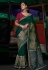 Green silk saree with blouse 7302
