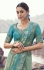 Sky blue green shaded Bagalpuri silk jacquard embroidered wedding saree 8606