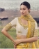 Yellow and Beige Tissue silk jacquard embroidered wedding saree 8604